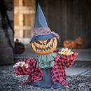 Groundbreaker Animated Orange Pumpkin Man Halloween Decoration, 2 Ft.