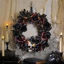 Light-Up Dead Roses & Skull Halloween Wreath Decoration, 23 1/2"
