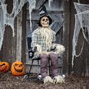 Animated Scarecrow on Rocking Chair Halloween Decoration 29 1/4" x 47 1/4"