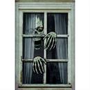 Skull & Hands Window Frame Prop Halloween Decoration 31 1/2" x 47 1/4"