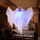 Light-Up Smiling Ghost Halloween Hanging Decoration, 19 3/4 x 20 3/4"