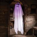 White Light-Up Smiling Ghost Hanging Halloween Decoration 64 3/4"