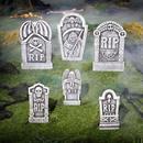 Grim Reaper RIP Foam Tombstone Halloween Decorations Set 6 Pc.