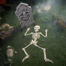 Boo! Tombstone & Skeleton Graveyard Halloween Decorations Set 24 Pc.