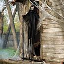 Animated Hanging Chained Grim Reaper Plastic Halloween Decoration 6 Ft.