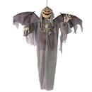 5 Ft. Animated Hanging Jack-O'-Lantern Skeleton Scarecrow with Wings Halloween Decoration
