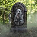 21" Tombstone with Ghost Holding a Candle Halloween Decoration