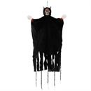 5 Ft. Hanging Light-Up Evil Skeleton with Horns Halloween Decoration