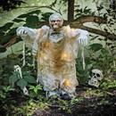 34 3/4" Standing Light-Up Skeleton Mummy Halloween Decoration