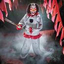 5 Ft. 8 3/4" Animated Standing Clown with Baseball Bat Halloween Decoration