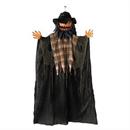6 Ft. Animated Hanging Checkered Shirt Pumpkin Man Halloween Decoration