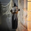 27 1/2" Hanging Smiling Witch with Gray Hair Halloween Decoration