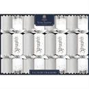 8" Tom Smith Silver & White Sparkle Luxury Christmas Party Crackers - 8 Pc.