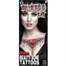 Tinsley Transfers Beauty Bone Ruby Skull Temporary Tattoo