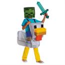 Kids Minecraft Chicken Jockey Ride-On Pop-Out Costume