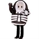 Kids Fall Guys Black & White Polyester Tunic Skelly Costume