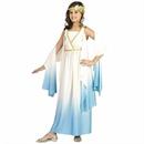 Girls White & Blue Dress Greek Goddess Costume