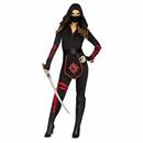Adults Red & Black Sexy Ninja Warrior Jumpsuit Costume