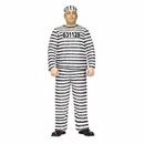 Adults Black & White Polyester Jailbird Costume