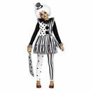 Girls Black & White Dress Killer Clown Costume