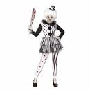 Womens Black & White Killer Clown Costume