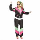 Womens Multicolor 80s Track Suit Costume