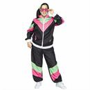 Womens Multicolor 80s Track Suit Costume
