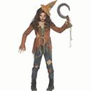 Kids Brown Polyester Scary Crow Scarecrow Costume