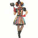Womens Multicolored Carny Clown Costume