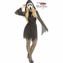 Adults Ghost Face Pearl Velour Dress Costume