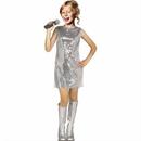 Kids Pop Star Pink Sleeveless Dress Costume