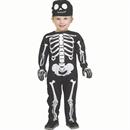 Toddler Black & White Polyester Skeleton Jumpsuit Costume