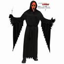 Kids Ghost Face Black Robe with Orange Fluorescent Mask Costume - Medium 8-10