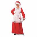 Womens Red & White Full-Length Dress Mrs. Claus Costume