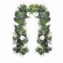 6 Ft. Green Leaves & White Pumpkins Autumn Garland