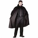 45\ Adults Black Polyester Cape with Stand-Up Collar