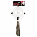 Adults White Hockey Mask & Machete Set Costume