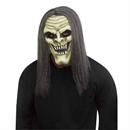 Adults Green Demon Vampire Full Mask with Gray Hair - One Size
