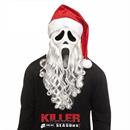 Adults Ghost Face Full Face Mask with Santa Claus Hat