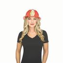Adults Red & Yellow Plastic Firefighter Hat Costume Accessory