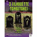 Ghost Face Silhouette Tombstones Set of 3