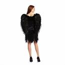 Adults Black Feather Wings with Roses Costume Accessory