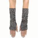 Adults Black & Gray Long Tattered Fingerless Sleevelets Costume Acesssory
