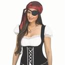 Black Plastic Pirate Eye Patch with Black Rhinestone Bling Costume Accessory