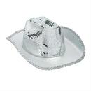 Adults Mirrored Disco with Silver Sequins Cowboy Hat Costume Accessory
