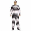 Adults Black & White Polyester Jailbird Costume