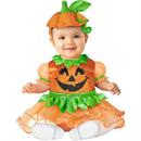 Baby Girl Orange & Green Polyester Pretty Pumpkin Tutu Halloween Costume
