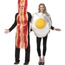 Bacon Slice Fried Eggs Couple Costume