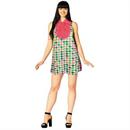 Adults Swaggertown Pink & Green Houndstooth Dress Costume