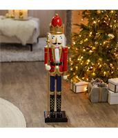 3 Ft. Large Classic Red Wood Holiday Nutcracker with Scepter
